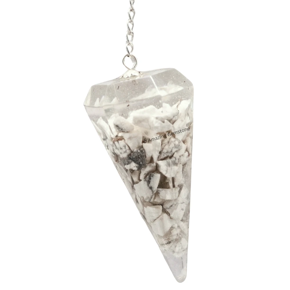 Howlite Orgone Pendulum
