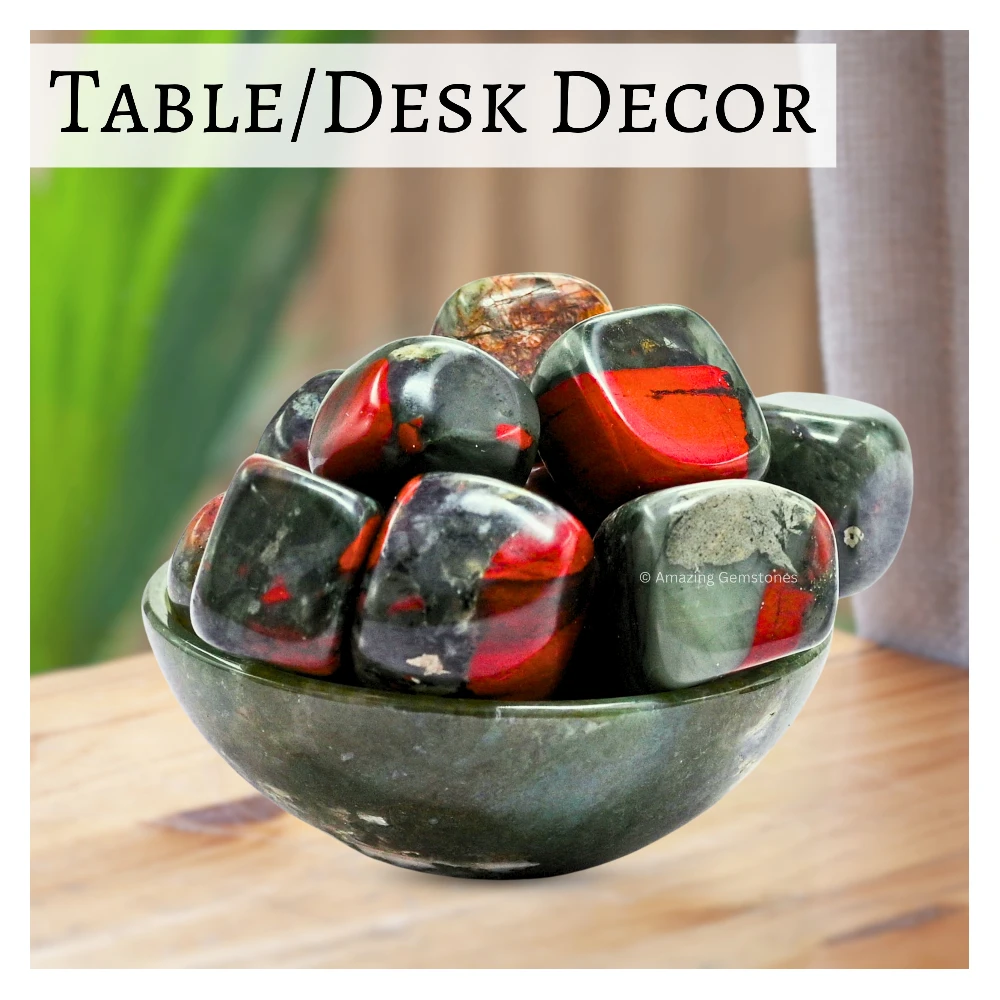 Tumbled African Bloodstone Stone Crystals (1000+ Carats)