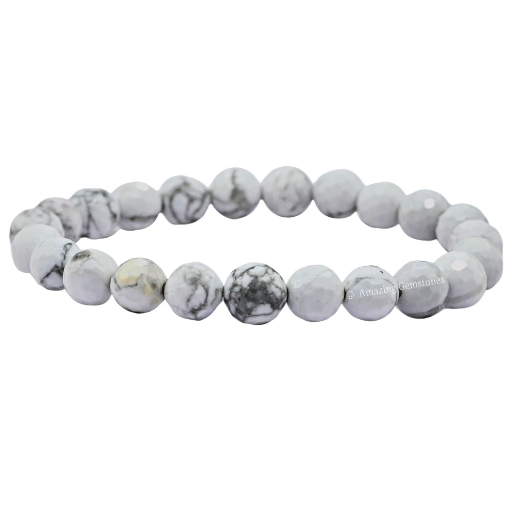 Howlite Bracelet (Faceted)