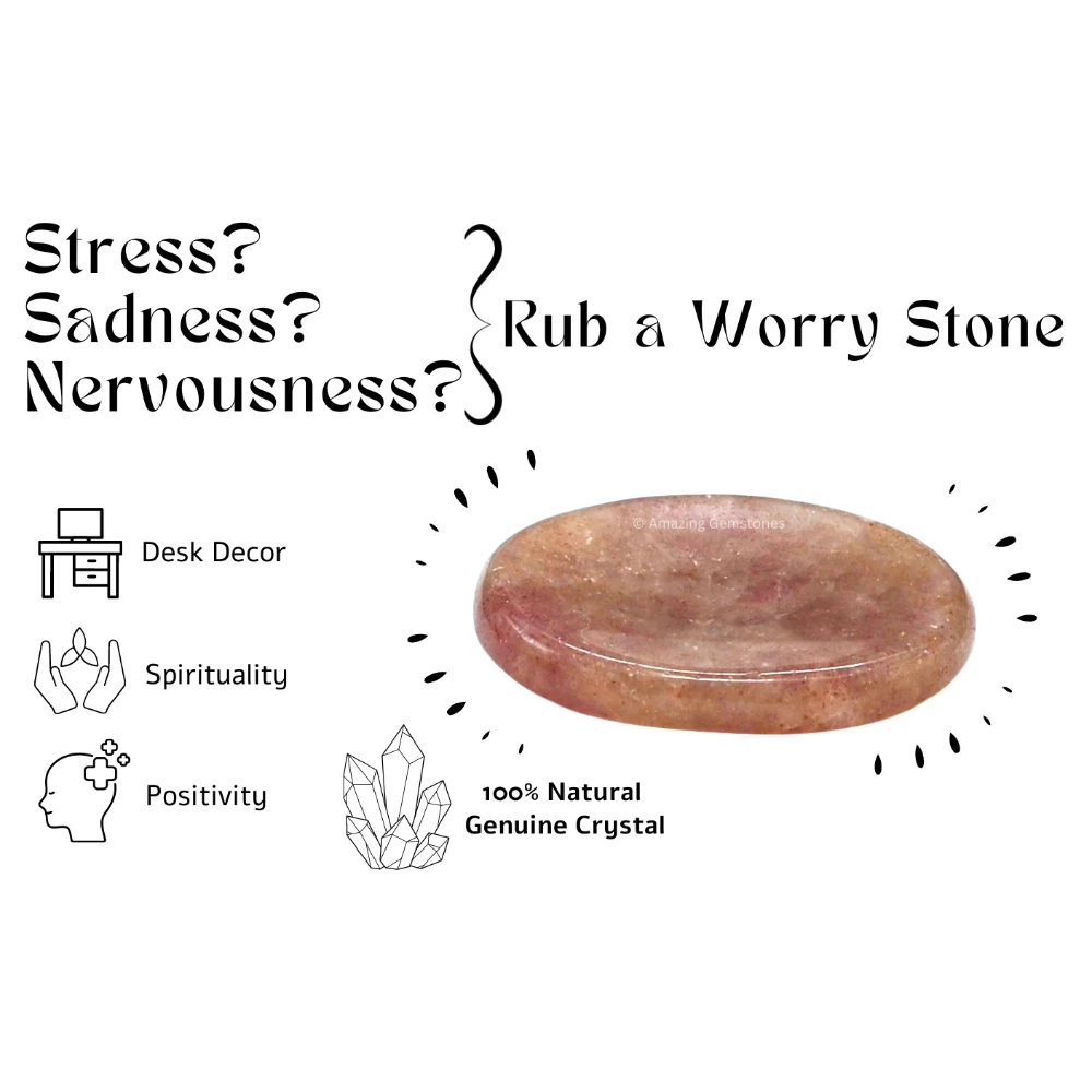 Strawberry Quartz Worry Stone