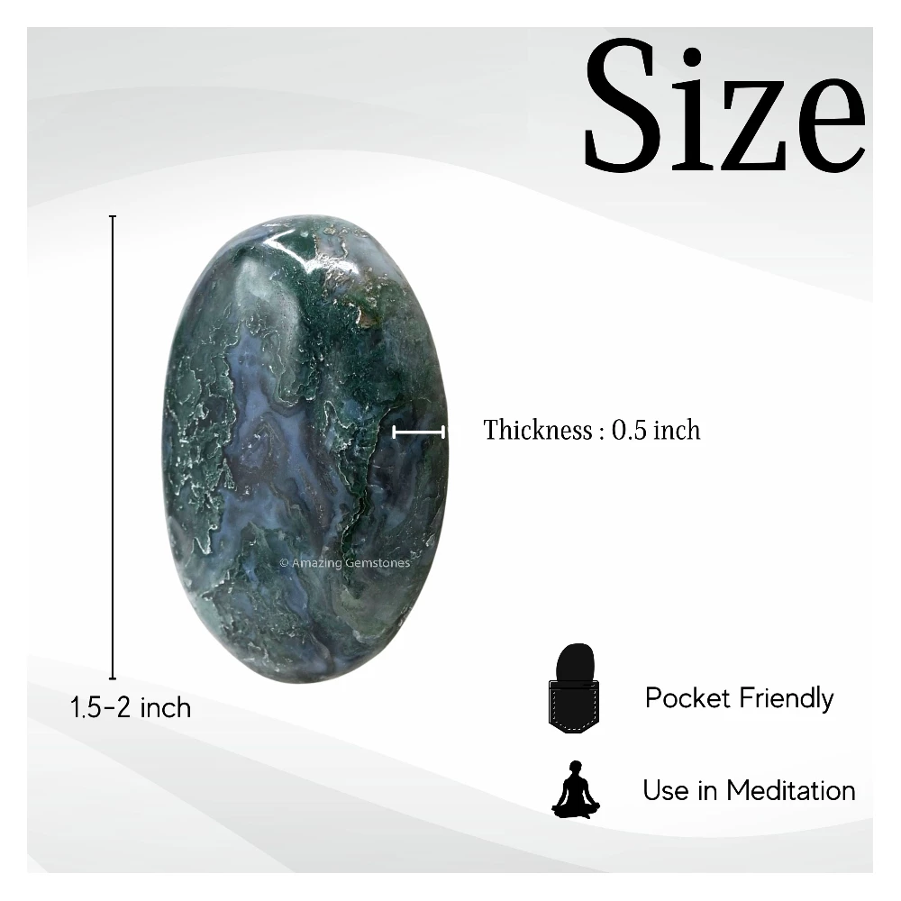 Moss Agate Palm Stone