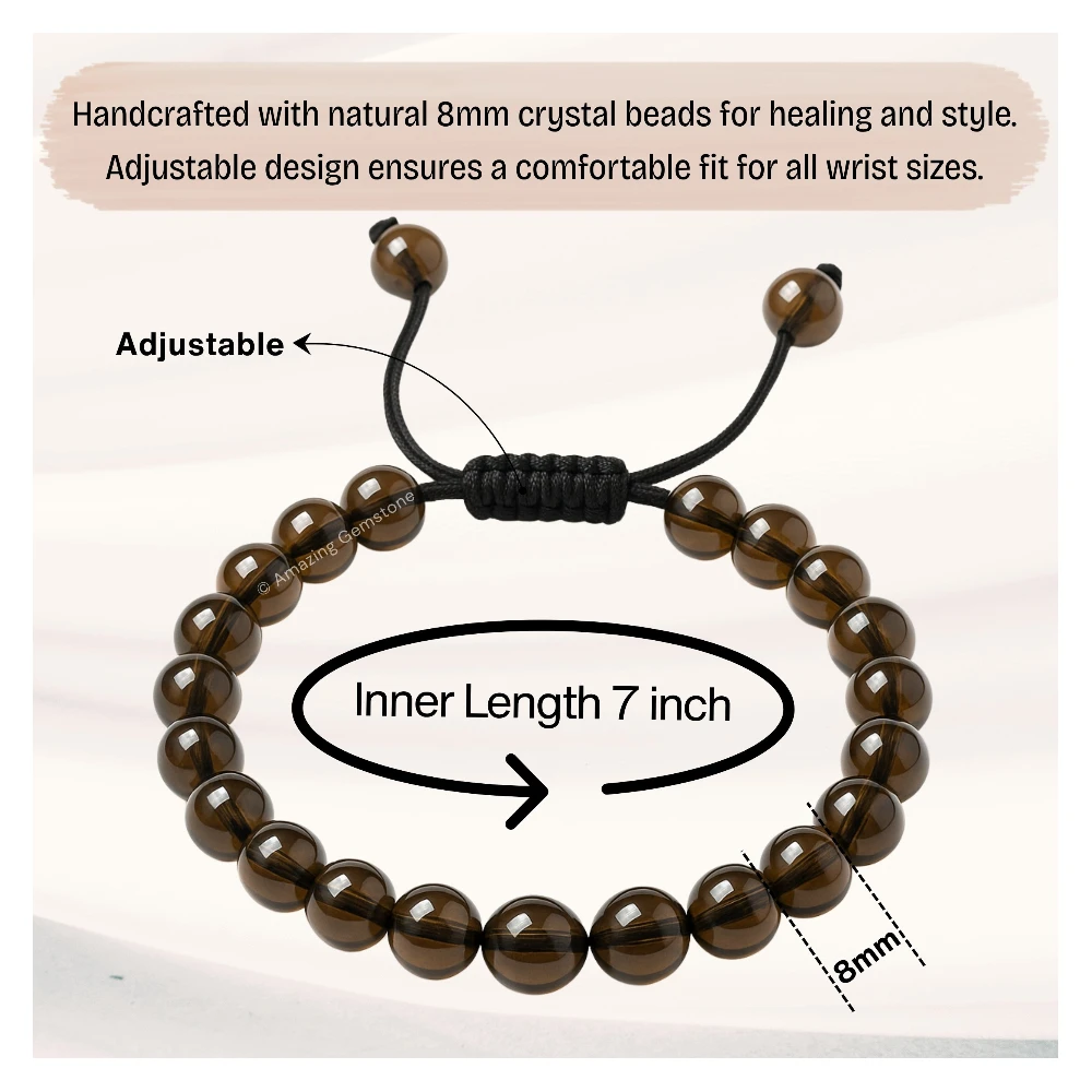 Smoky Quartz Bracelet (Adjustable)