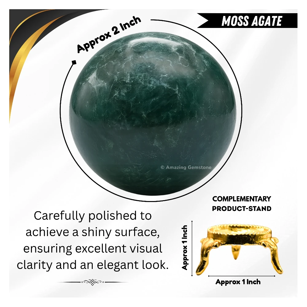 Moss Agate Sphere (2 Inch)