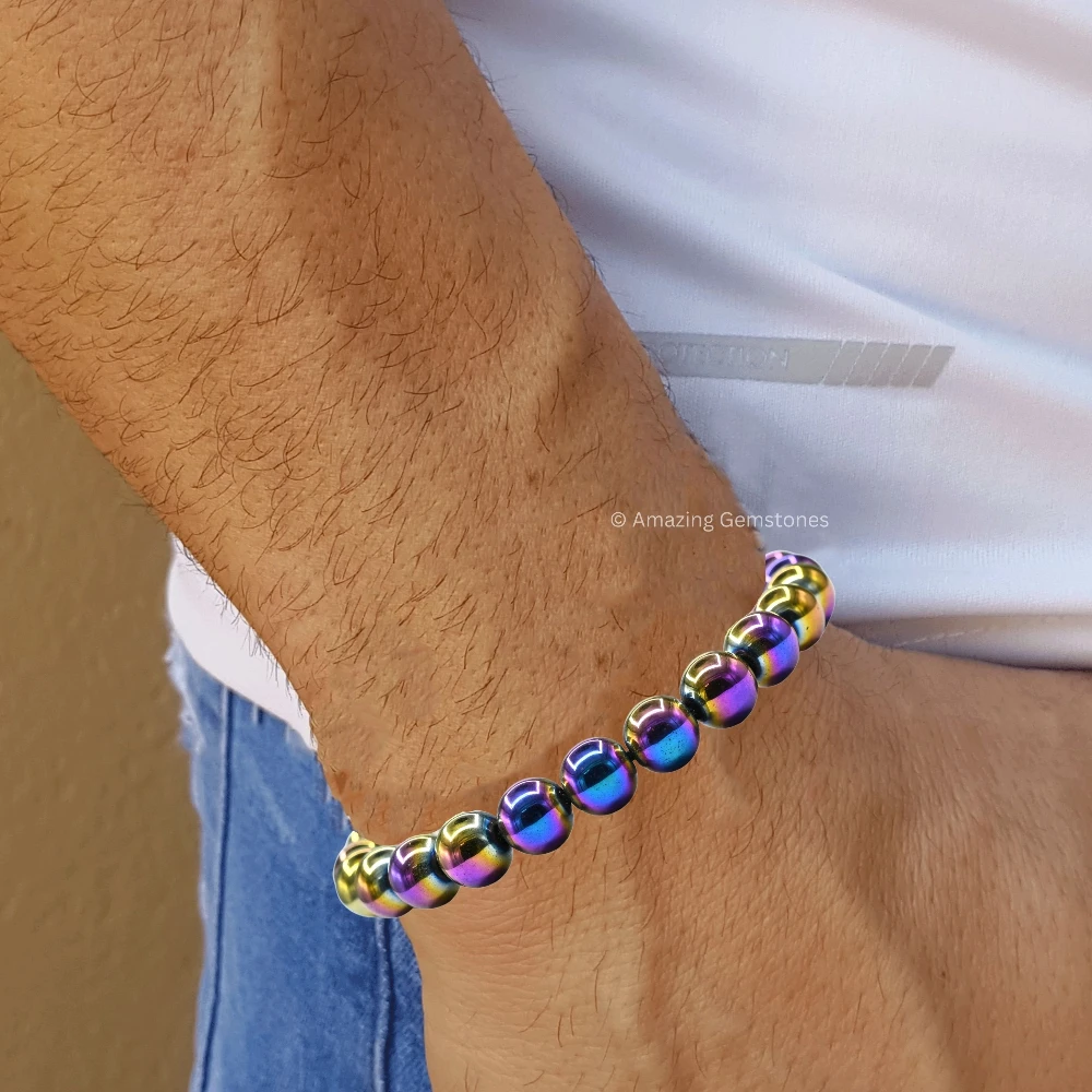Rainbow Hematite Bracelet (Adjustable)