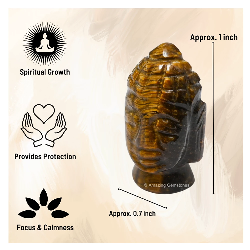 Tiger Eye Buddha Head
