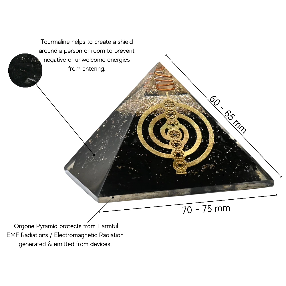 Black Tourmaline Orgone Pyramid - Chakra Reiki