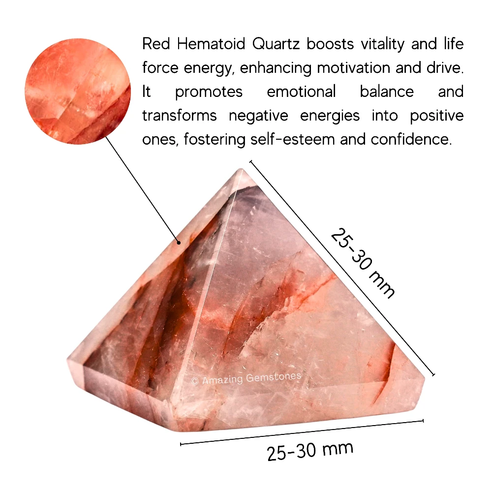 Red Hematoid Quartz Pyramid (1 Inch)