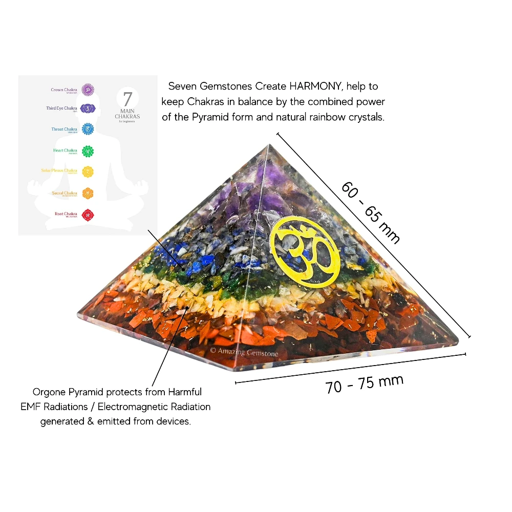 Natural Chakra Orgone Pyramid -  OM