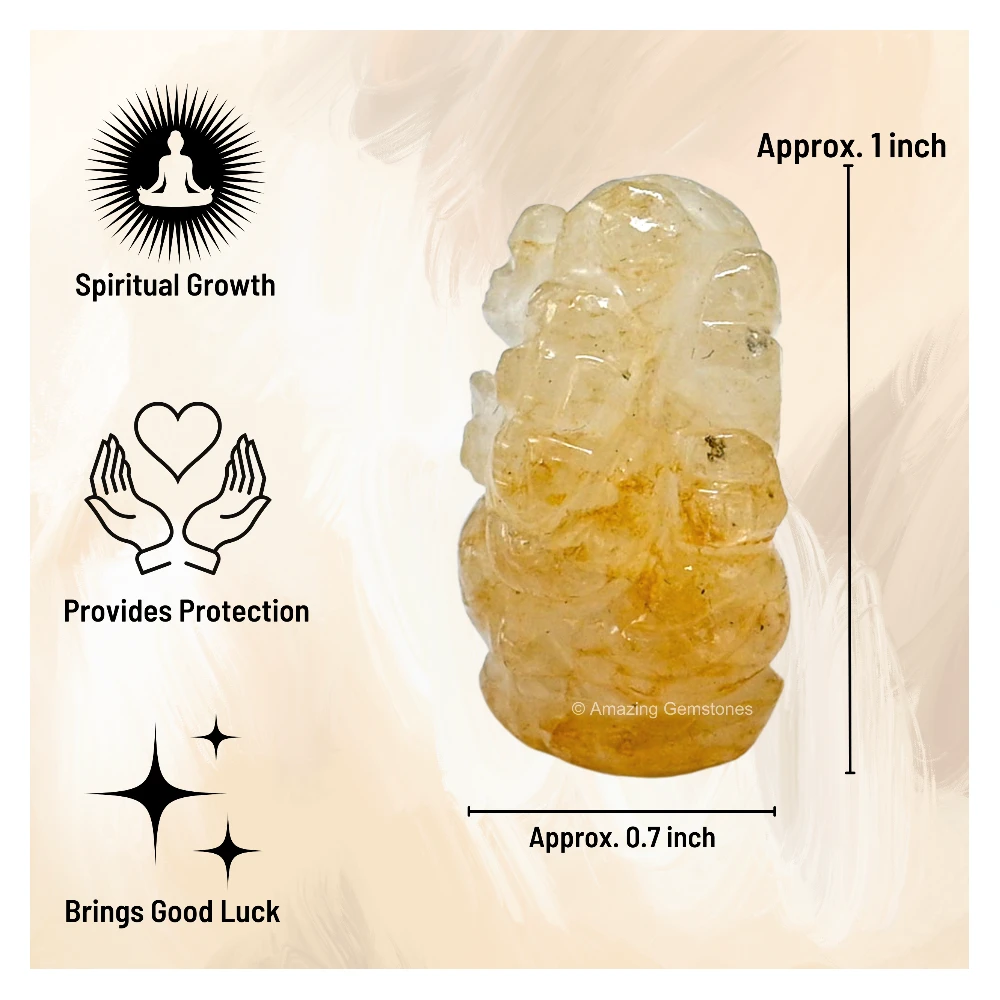 Yellow Aventurine Ganesha Crystal Idol