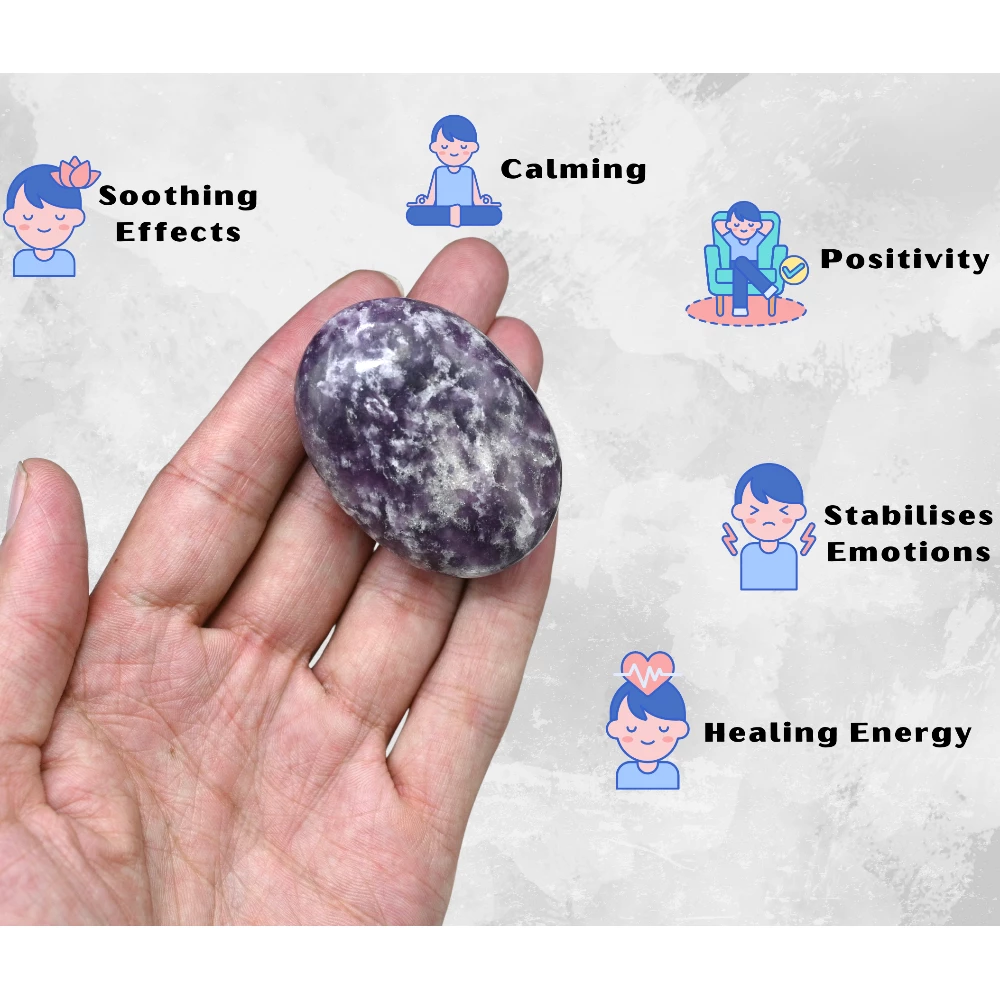Lepidolite Palm Stone