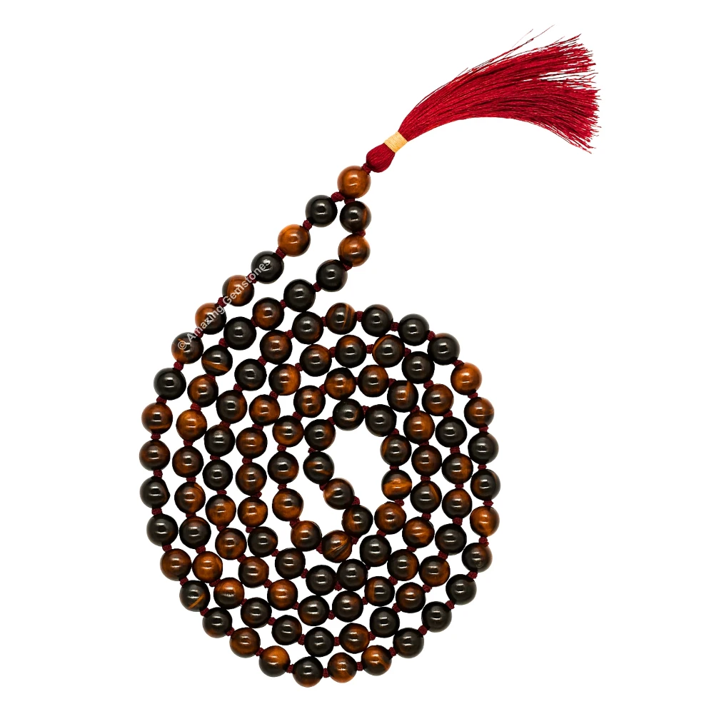 Red Tiger Eye Mala (Hand Knotted)
