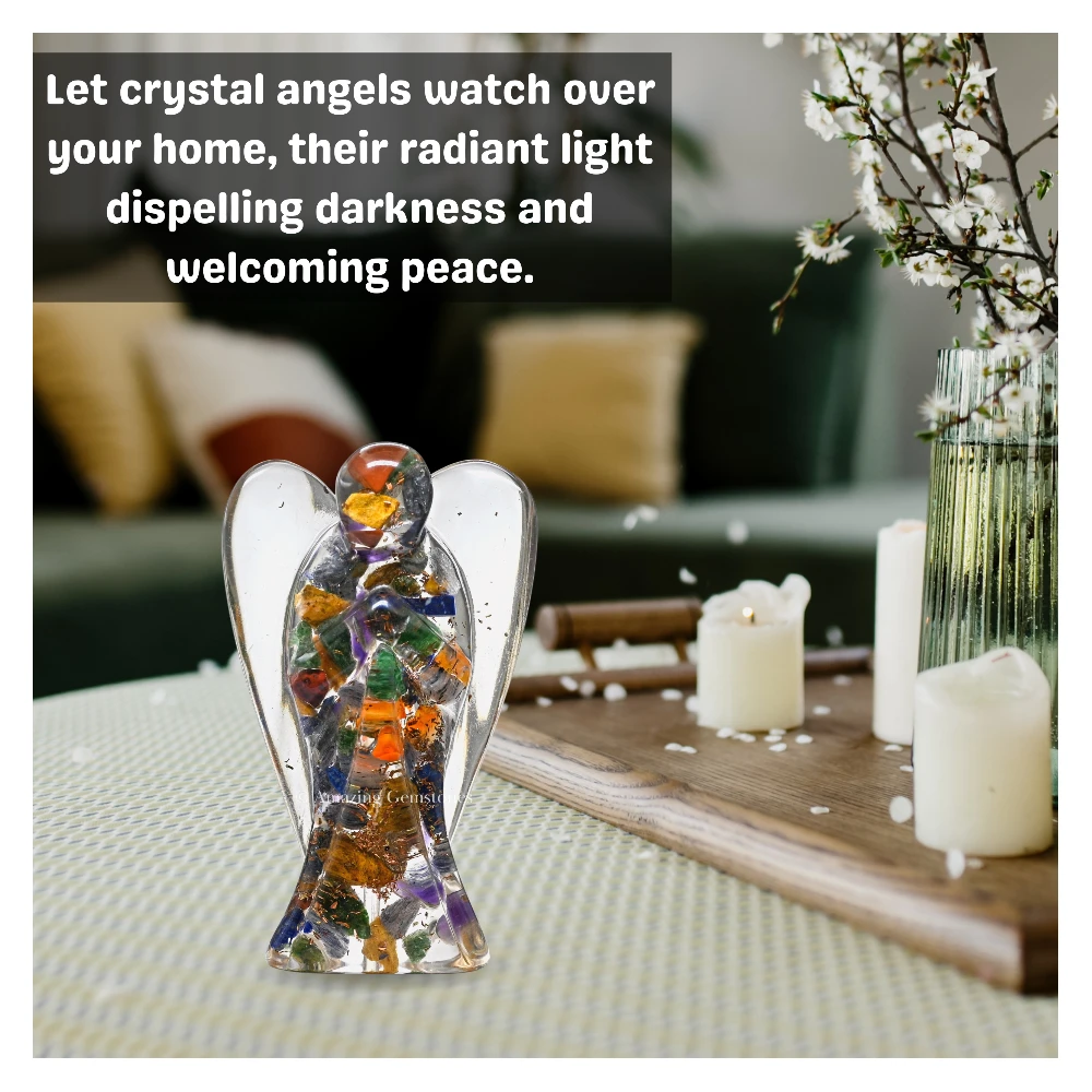 Mix Chakra Orgone Angel Figurine (3 Inch)