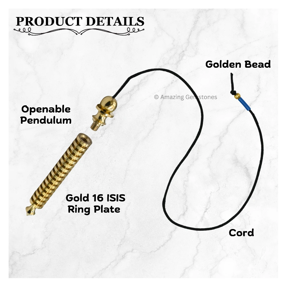 Copper Metal Pendulum - Gold 16 ISIS Ring Plate (MP91)
