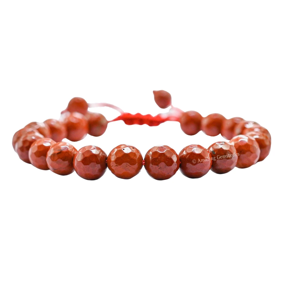 Red Jasper Bracelet (Faceted) (Adjustable)
