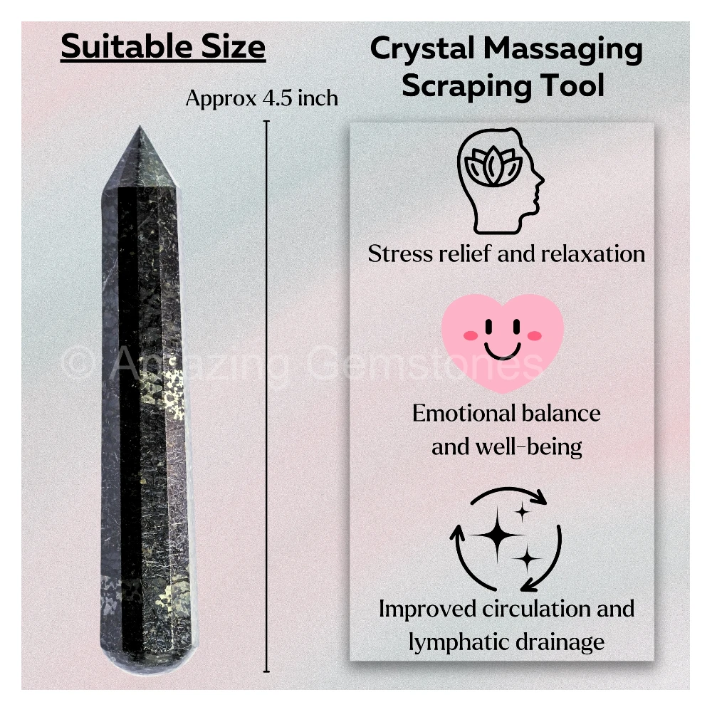 Nuummite Wand (Faceted)