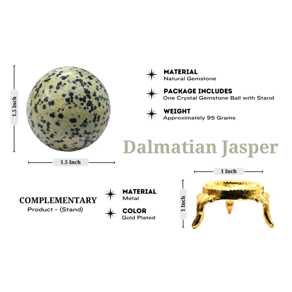 Dalmatian Jasper Sphere (1 Inch)