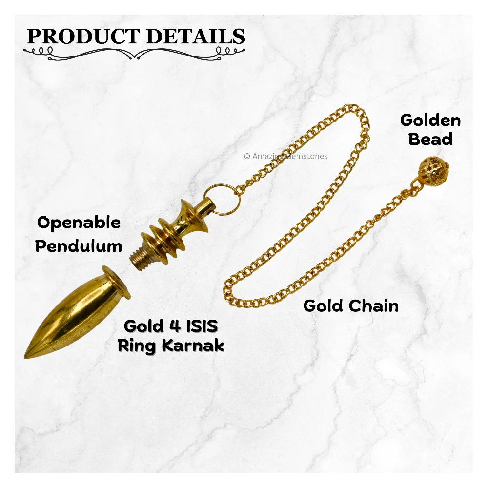 Copper Metal Pendulum - Gold Karnak 4 Ring Plate (MP08)