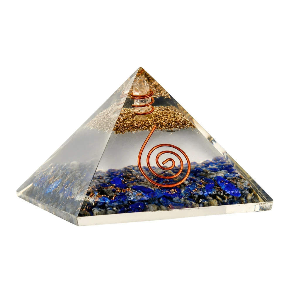 Lapis Lazuli Orgone Pyramid - Glow in Dark