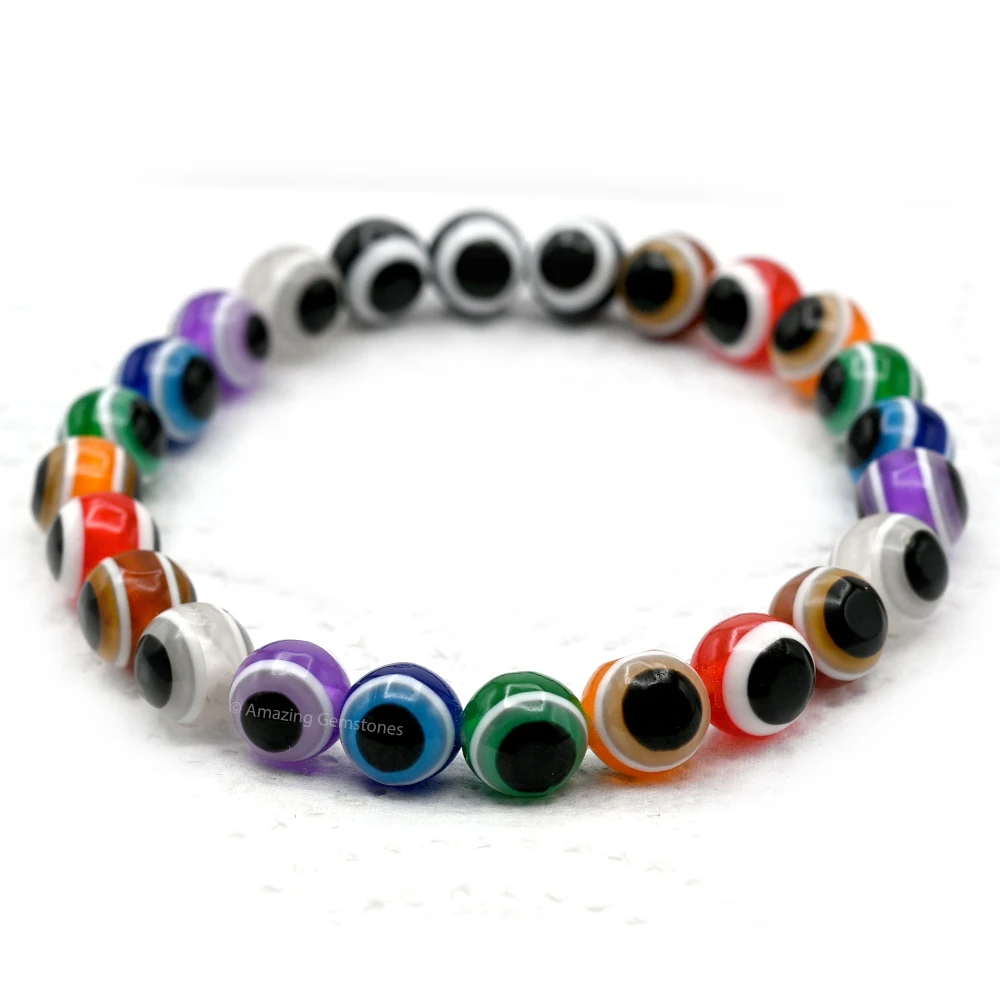 Multi Evil Eye Bracelet (1 By 1 Beads)