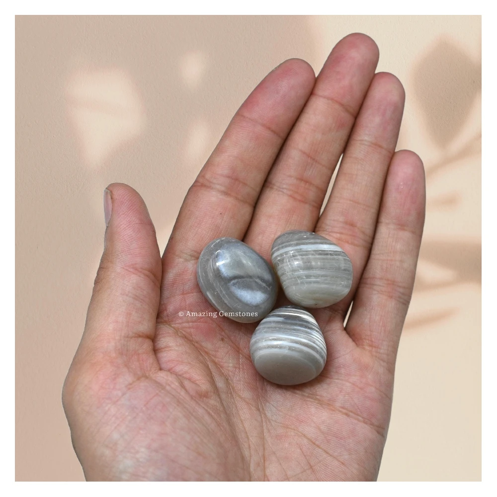 Tumbled Lace Agate Crystals Stones (1 oz)
