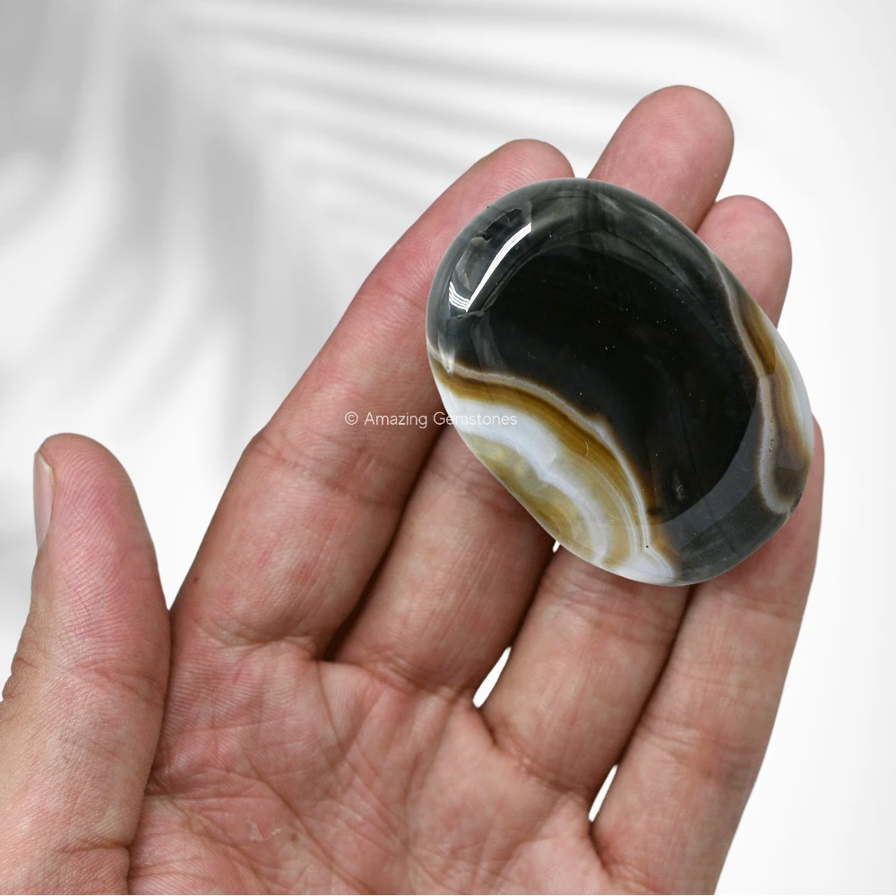 Black Onyx Palm Stone