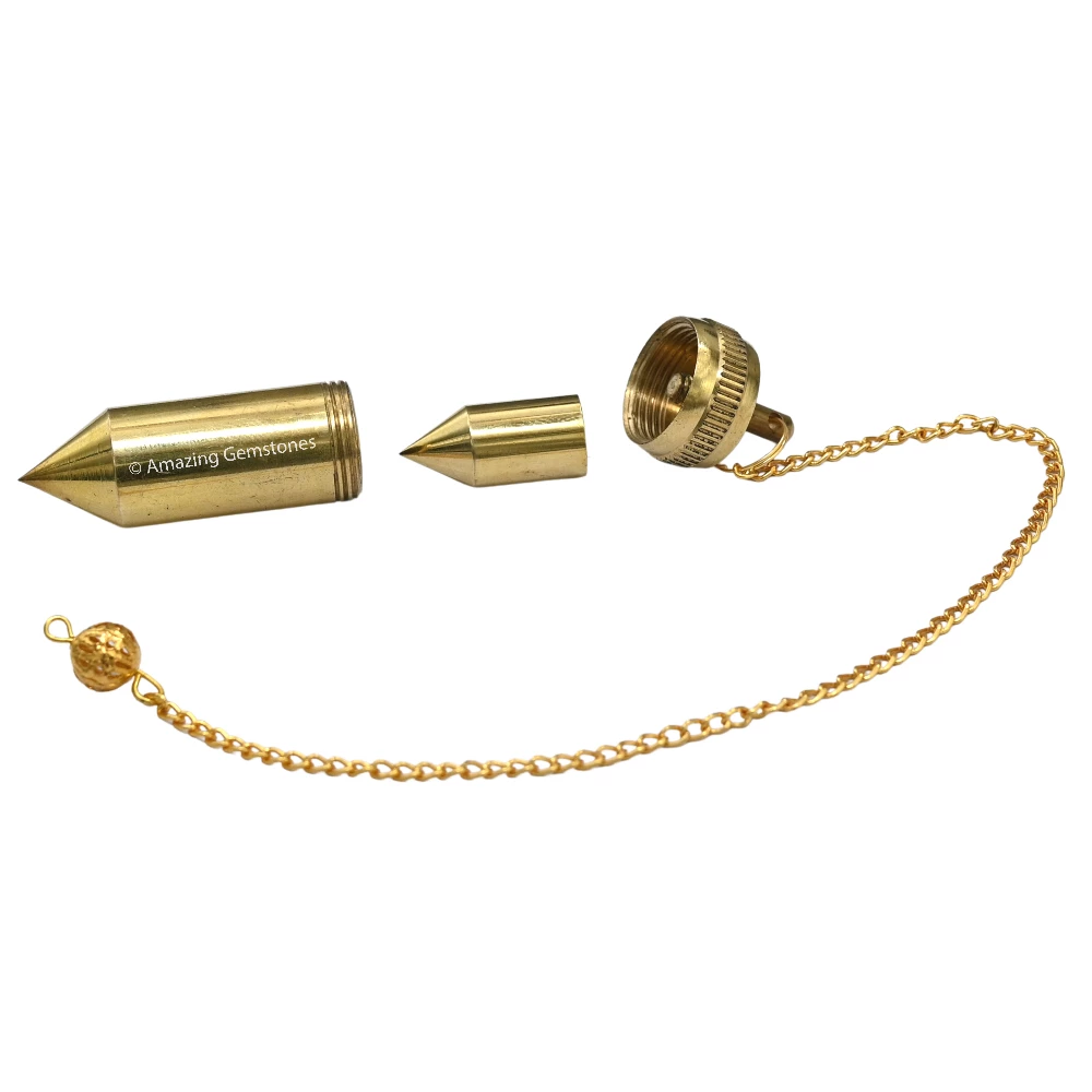 Copper Metal Pendulum - Gold 3 Piece Pointed Bullet (MP75)