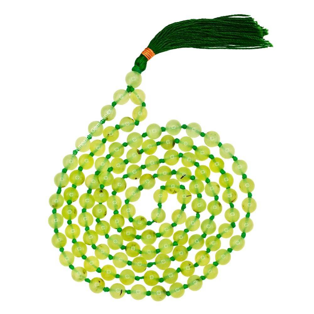 Prehnite Mala (Hand Knotted)