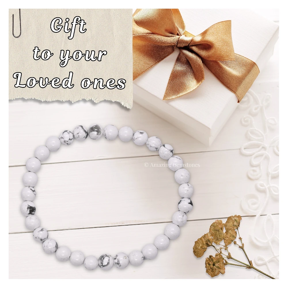 Howlite Healing Crystal Bracelets - 6mm Beads