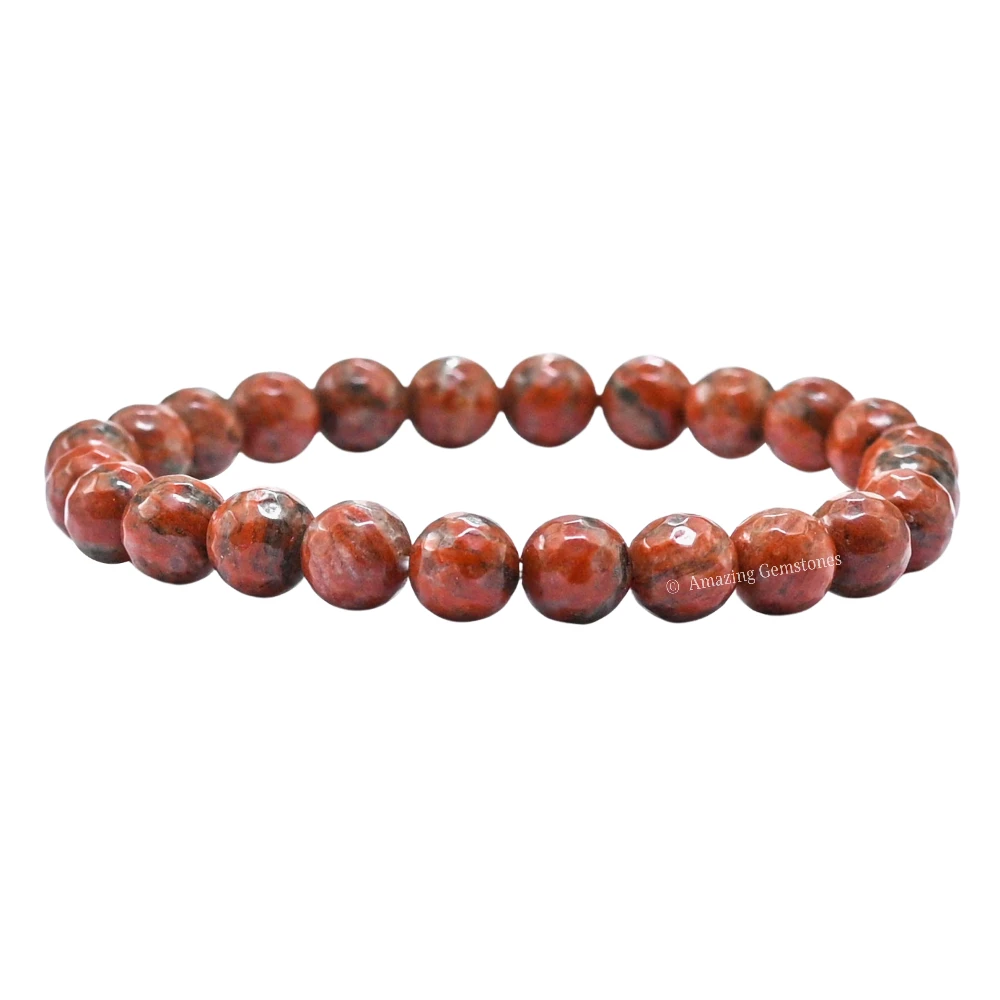 Red Black Jasper Bracelet (Faceted)