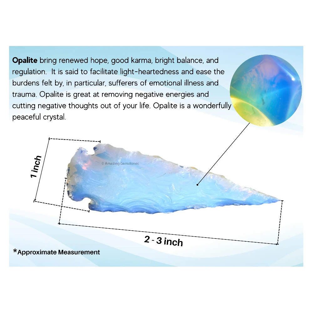 Opalite Crystal Arrowhead - 2" to 3" (2 Pieces)