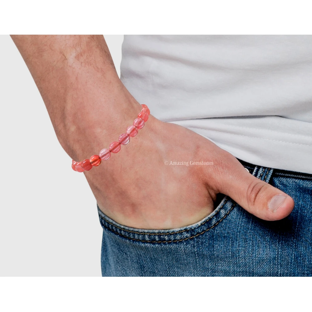 Cherry Quartz Bracelet (Adjustable)