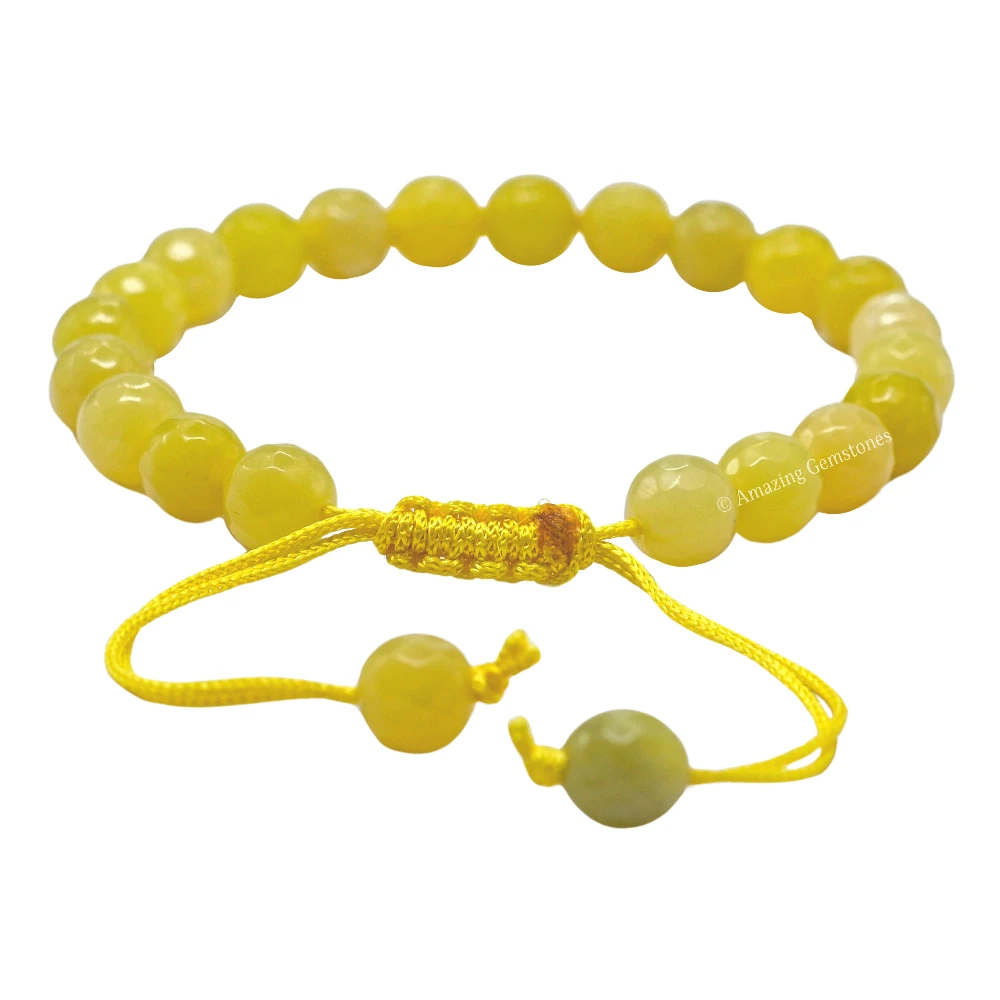 Lemon Jade Bracelet (Faceted) (Adjustable)