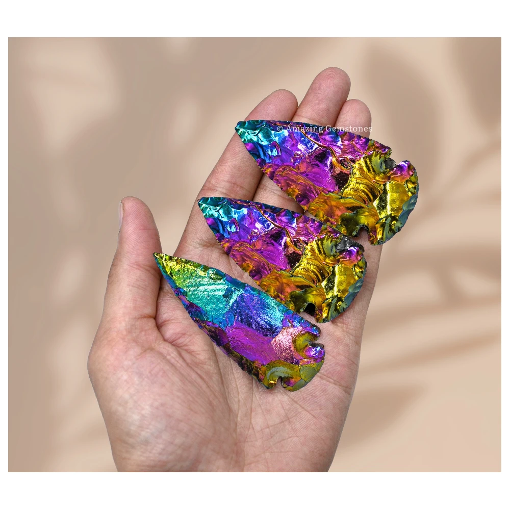 Titanium Aura Quartz Crystal Arrowhead - 2" to 3"