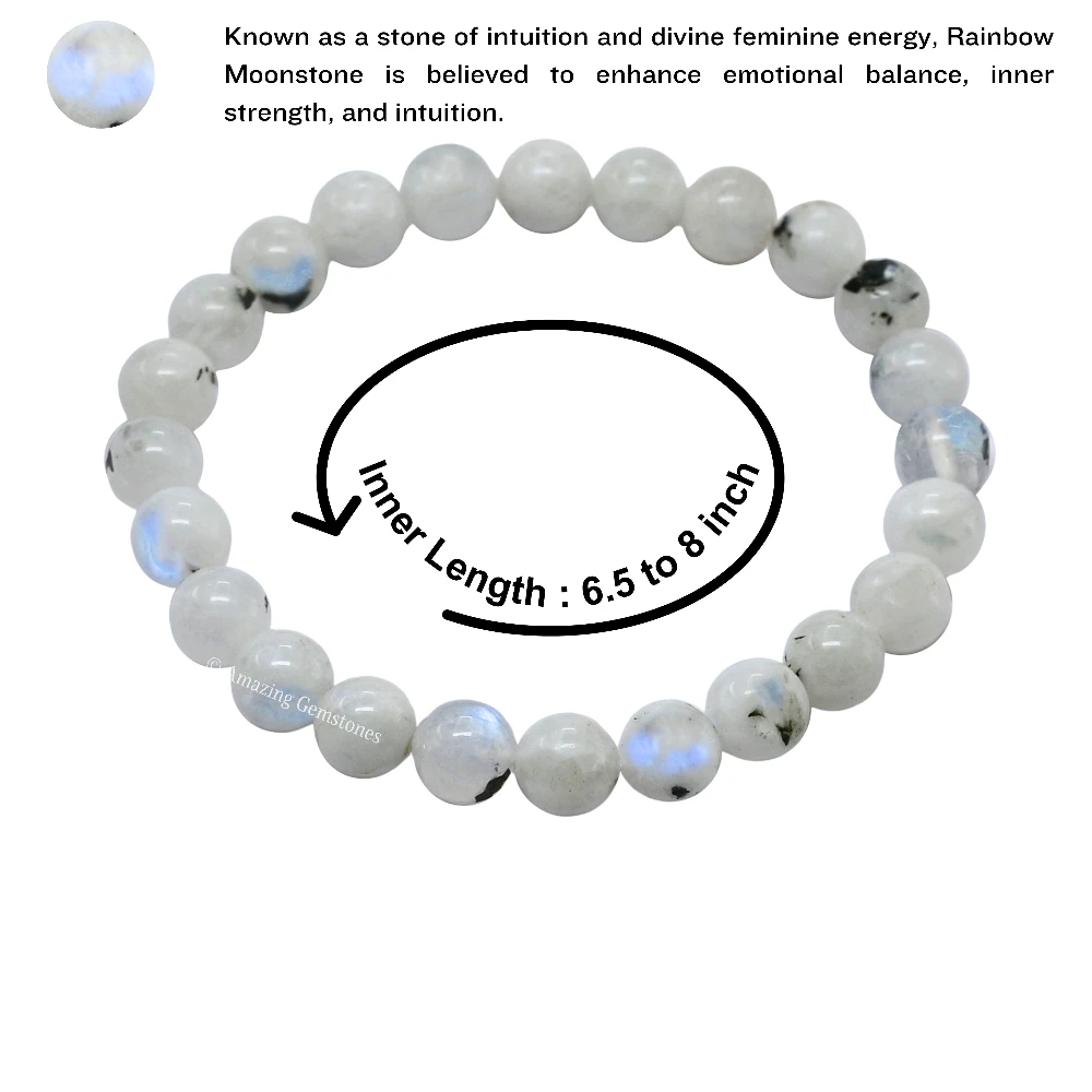 Rainbow Moonstone Bracelet (Strechable)