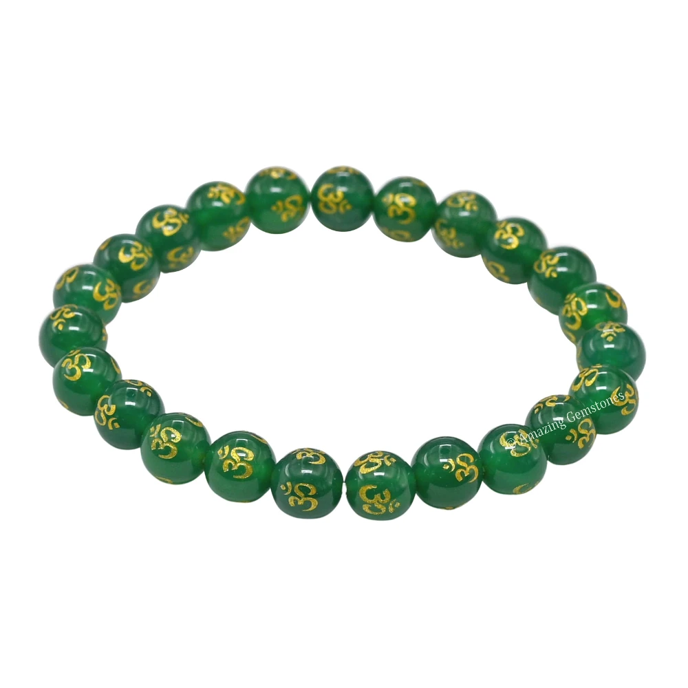 Green Agate OM Bracelet (Strechable)
