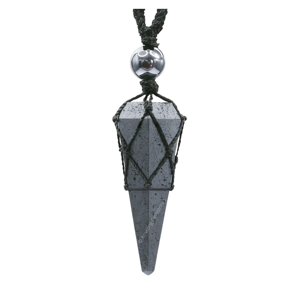 Hematite Pendulum Pendant Necklace (Macrame)