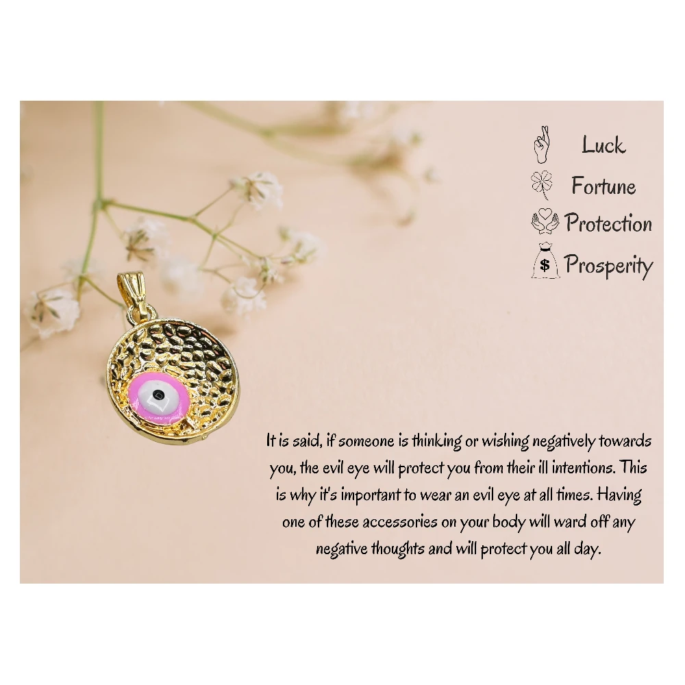 Pink Minimal Evil Eye Pendant