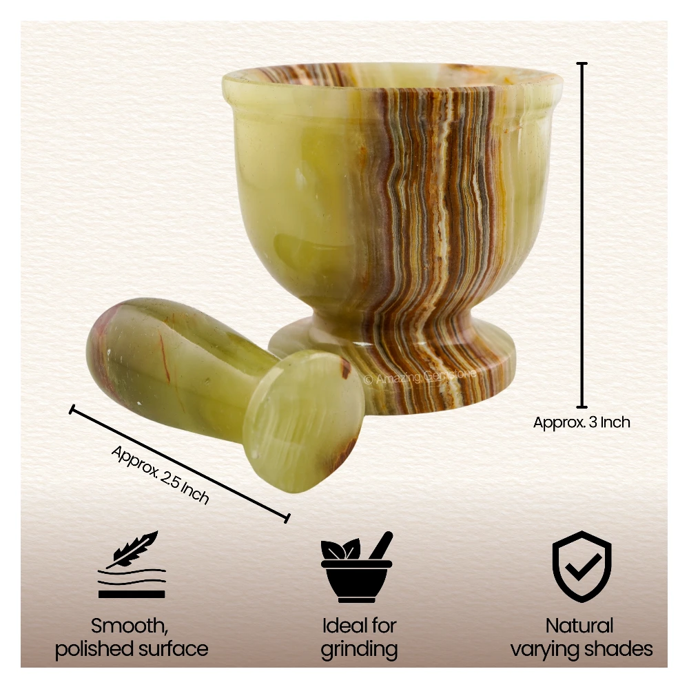 Green Onyx Mortar and Pestle Set