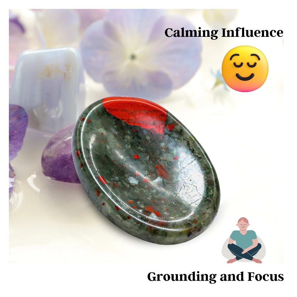 African Bloodstone Worry Stone