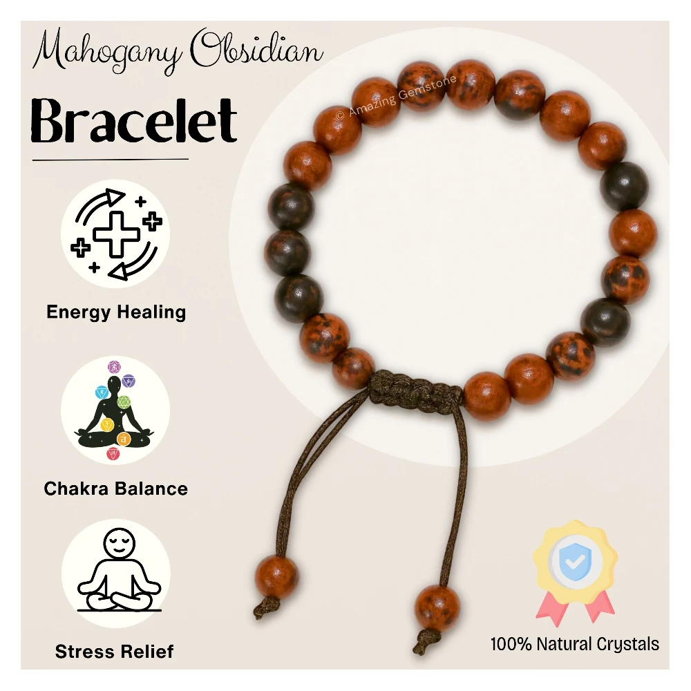 Mahogany Obsidian Bracelet (Adjustable)