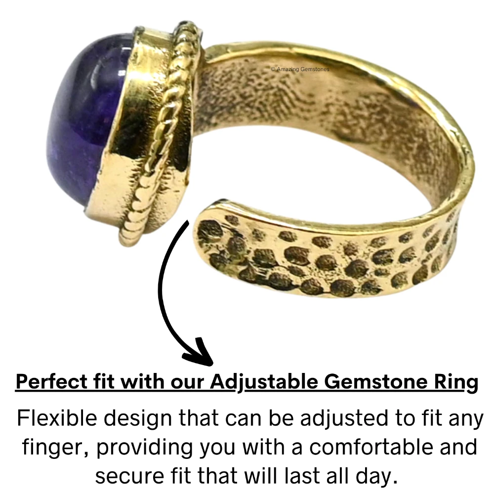 Amethyst Crystal Ring (Gold)