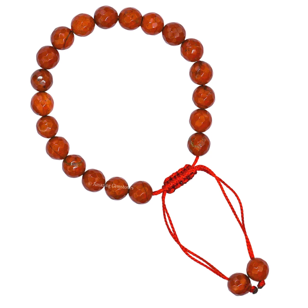 Red Jasper Bracelet (Faceted) (Adjustable)
