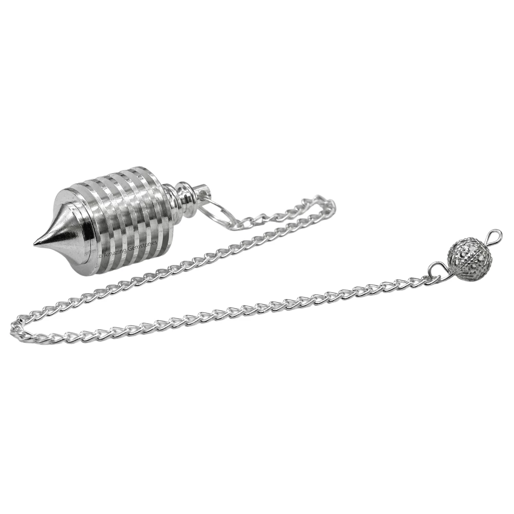 Copper Metal Pendulum - Silver Hard Coil Vertical (MP98)