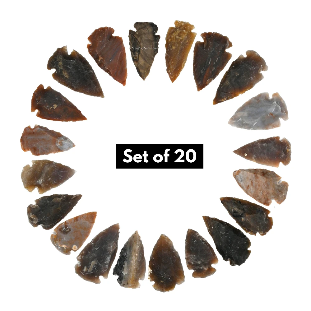 Fancy Jasper Crystal Arrowhead - 1" to 1.5" (20 Pieces)