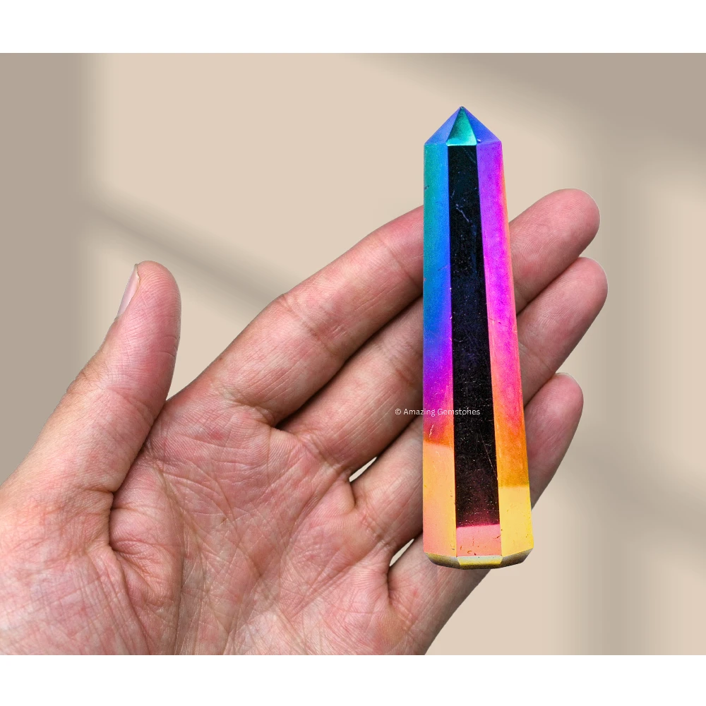 Titanium Aura Quartz Tower (3" to 4" inch)