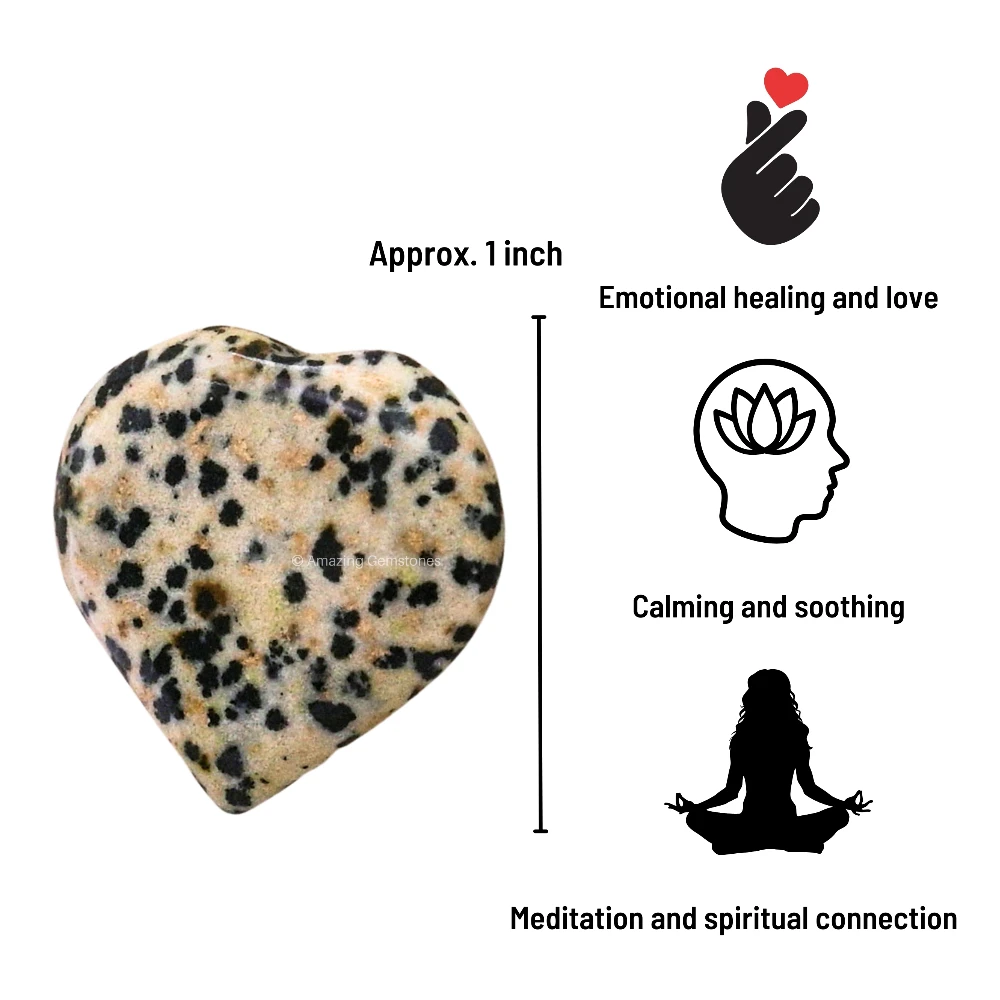 Dalmatian Jasper Heart (Pack of 2)