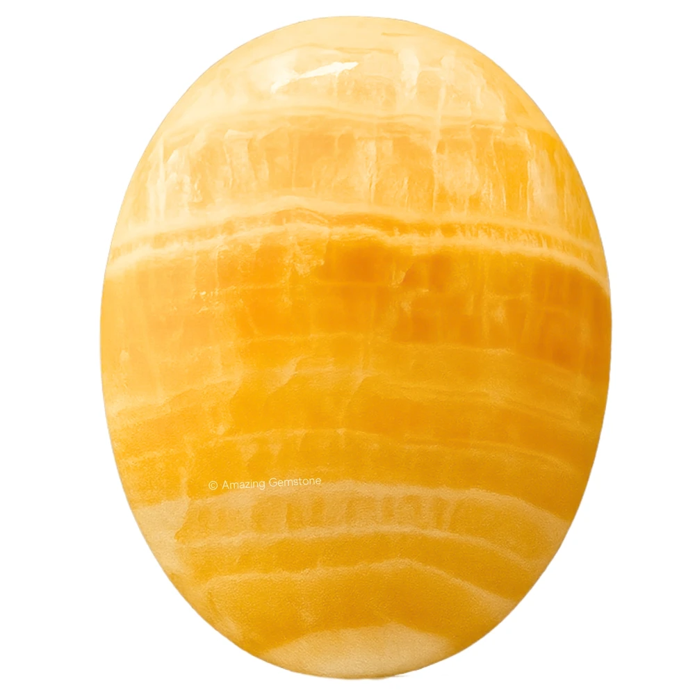 Yellow Calcite Palm Stone