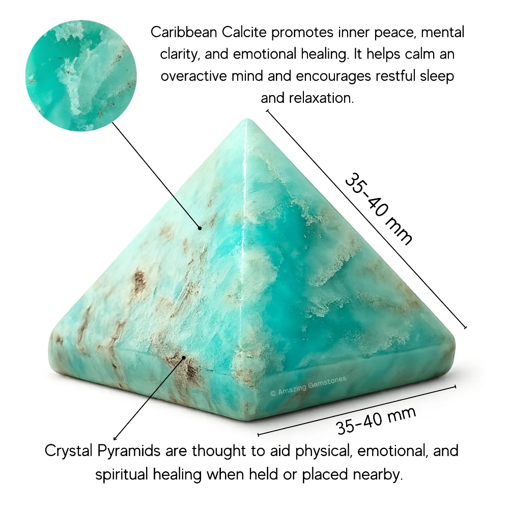 Caribbean Calcite Pyramid (1.5 Inch)