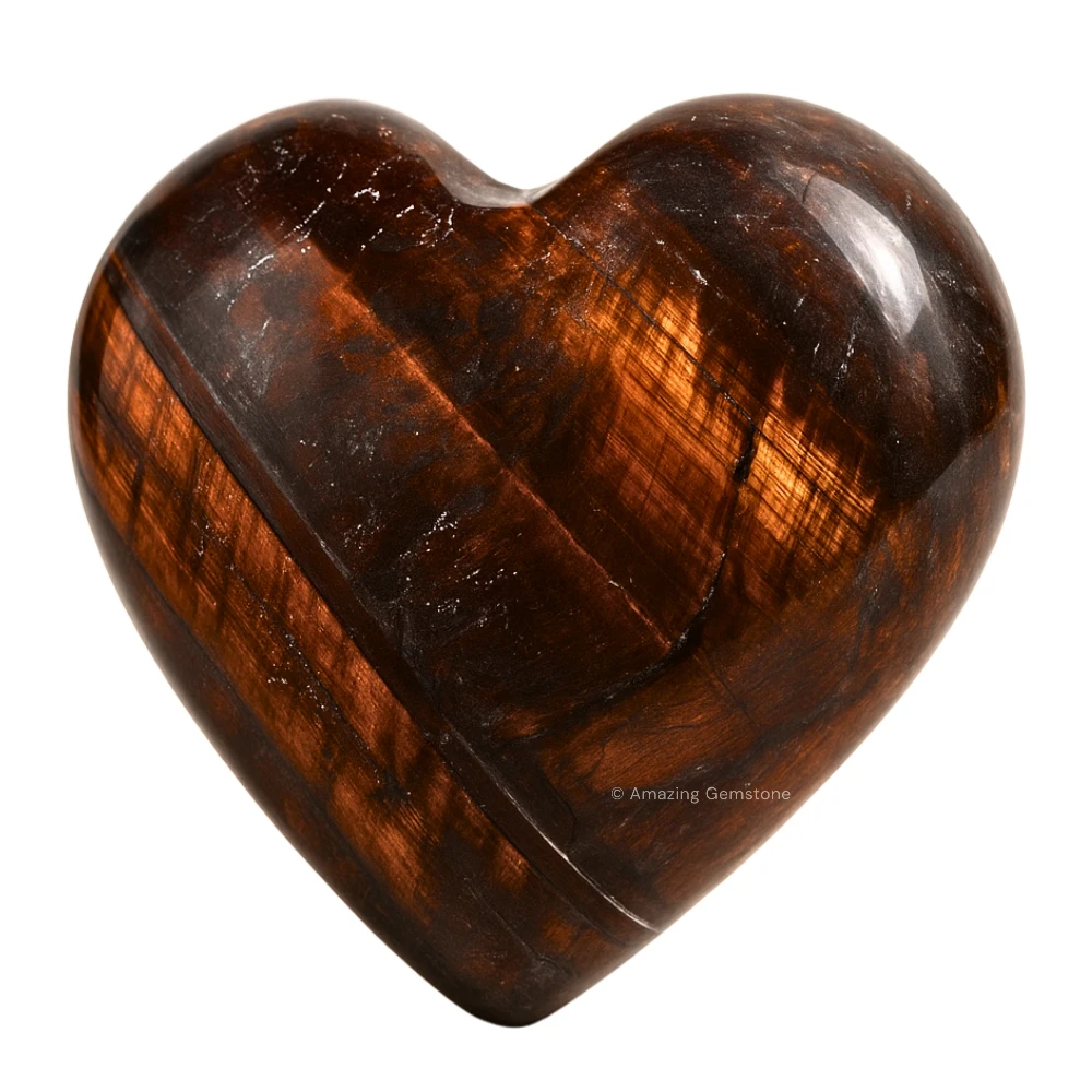 Red Tiger Eye Heart