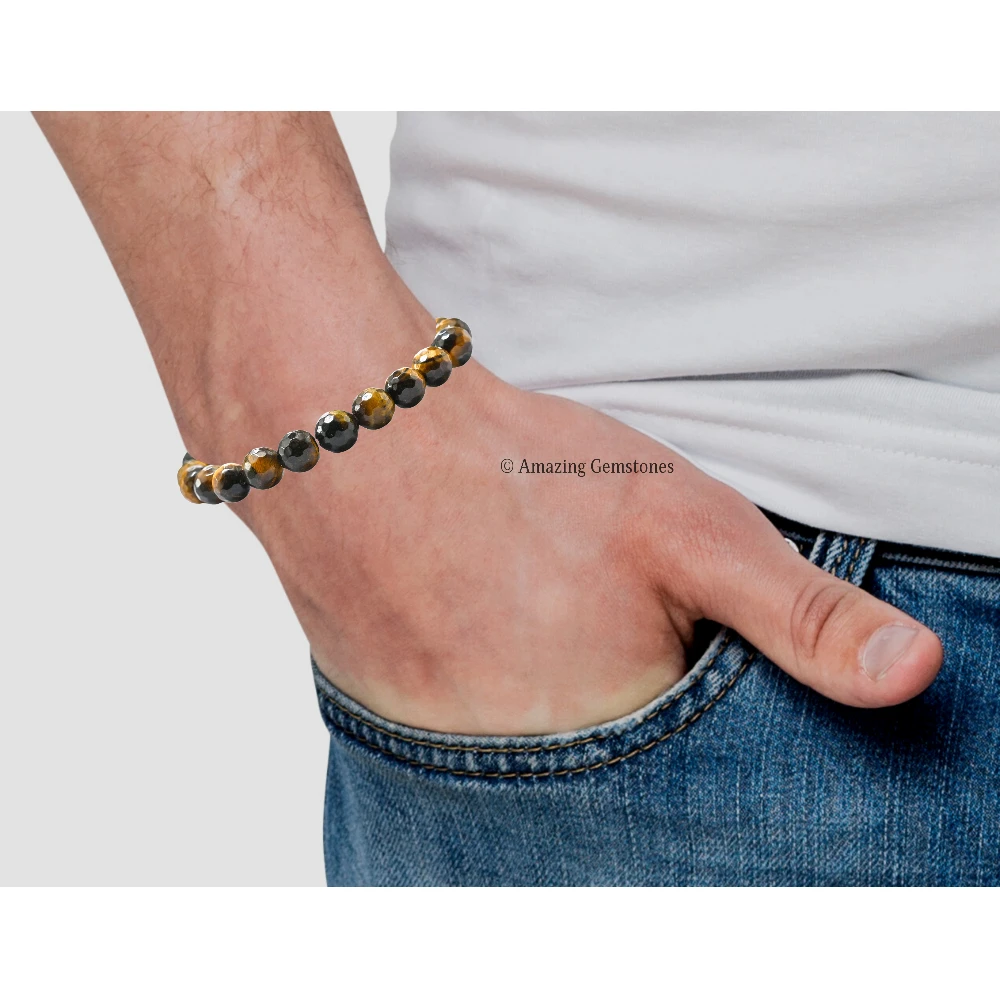 Tiger Eye Bracelet (Faceted) (Stretchable)